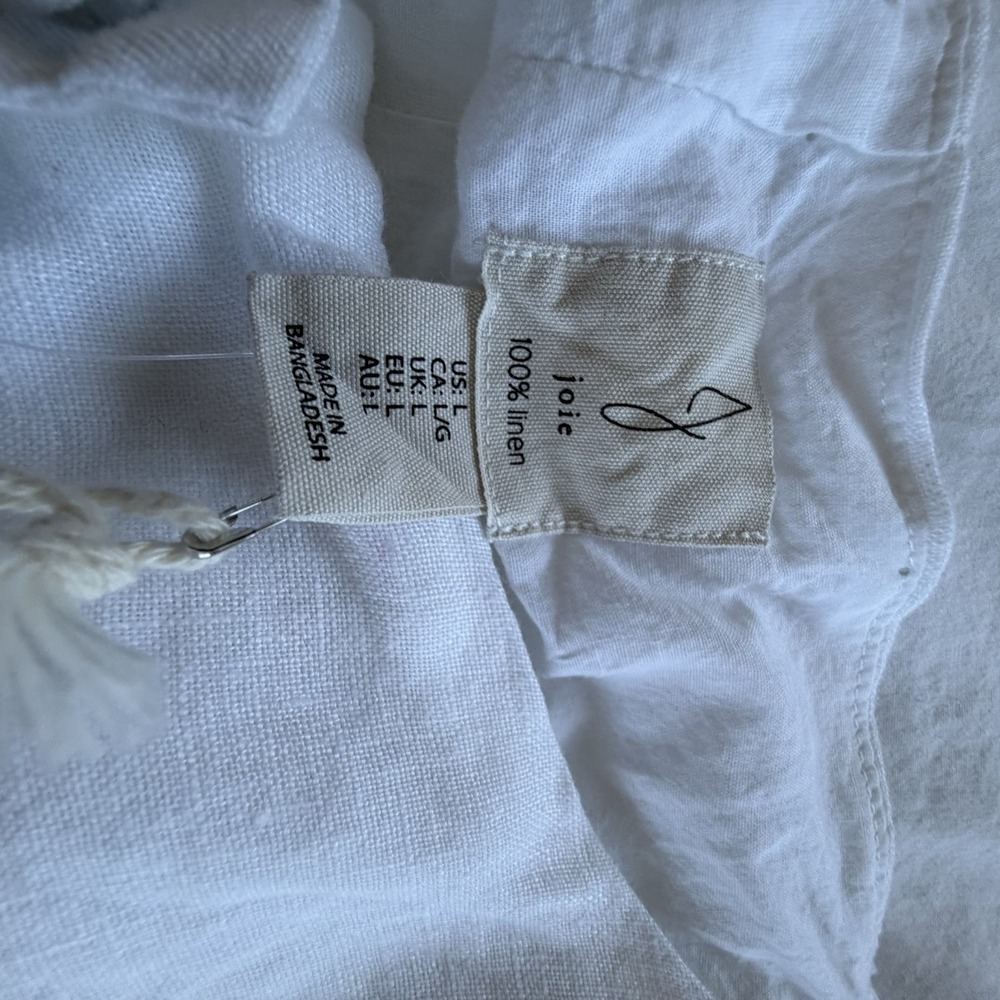 Jolie Womens L White 100% Linen Sleeveless Button Front Top Blouse NWT - Picture 7 of 7